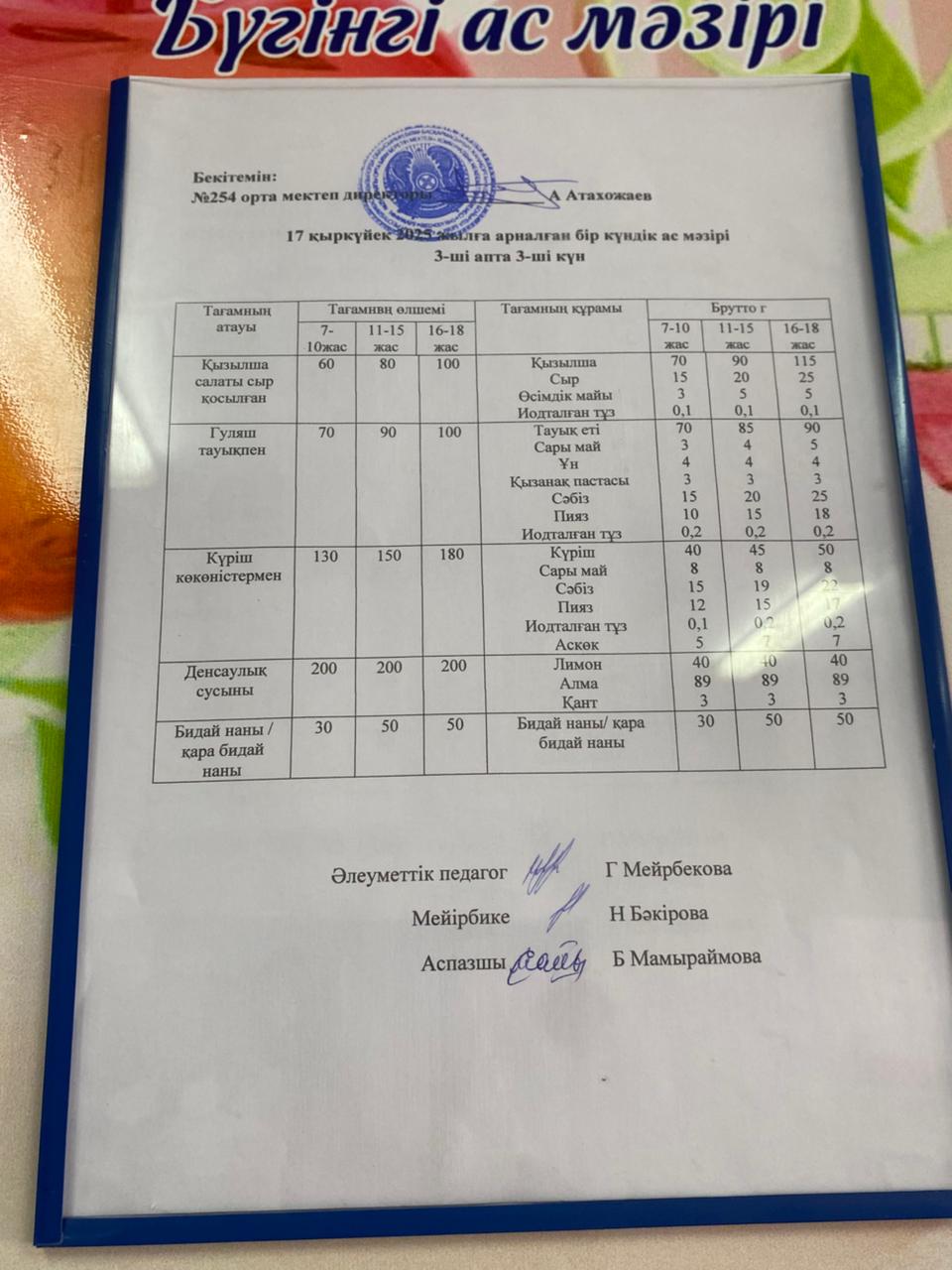 Ас мәзірі